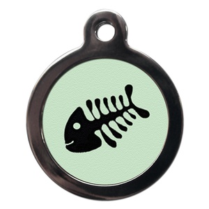Fishbone Cat Tag - Green