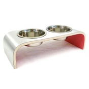 Lola and Daisy - Pink & Aluminium Designer Pet Feeder