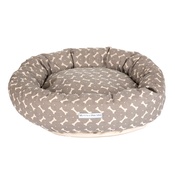 Mutts & Hounds - Mushroom Bone Linen Donut Bed