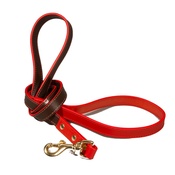 Baker & Bray - Pimlico Leather Dog Lead – Chocolate & Red
