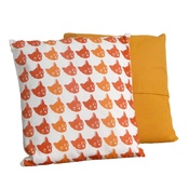 Tomato Catshop - Cat Cushion Tricolour & Mustard - Multi Print
