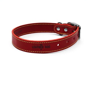 Red Leather Dog Collar