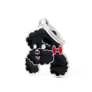Poodle Engraved ID Tag – Black