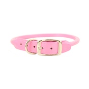 Auburn Leathercrafters - Rolled Leather Dog Collar – Pink