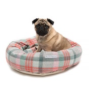 Mutts & Hounds - Macaroon Check Tweed Donut Dog Bed