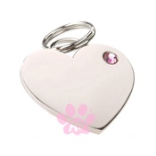 K9 - K9 Rhinestone Heart Dog ID Tag