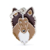 My Family - Rough Collie Engraved ID Tag