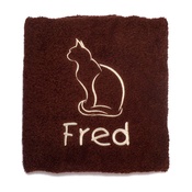 My Posh Paws - Personalised Cat Towel – Chocolate
