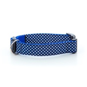 Pet Pooch Boutique - Polka Dot Dog Collar - Navy Blue 1" Width
