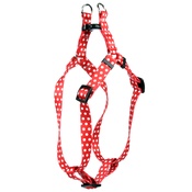 Yellow Dog - Red Polka-Dot Step-In Dog Harness