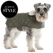Mutts & Hounds - Olive Quilted Waterproof Dog Coat