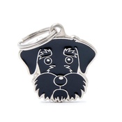 My Family - Schnauzer Engraved ID Tag – Black