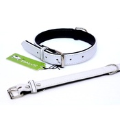 The Paws Pet Supplies - Fusion White Leather Dog Collar