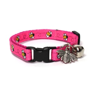 Pink Bumblebees Satefy Cat Collar