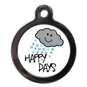 Happy Snowy Days Dog ID Tag