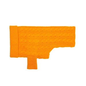 Kora Cable Knit Cashmere Dog Sweater - Tangerine