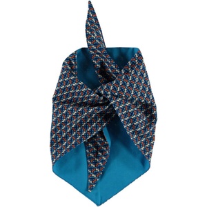 Cubes Dog Bandana – Blue & Rust