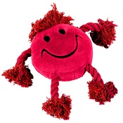 Multi Pet - Happy Face Plush Dog Toy – Red