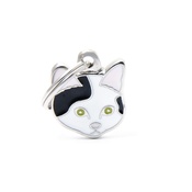 My Family - Cat Engraved ID Tag – Black & White