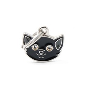 My Family - Cat Engraved ID Tag – Black