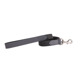 "The Marylebone" Grey Webbing & Leather Lead