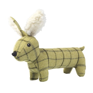 Green Tweed Long Hare Dog Toy