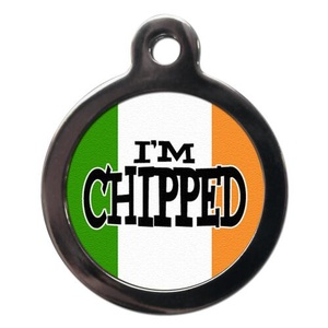 I'm Chipped Irish Flag Pet ID Tag