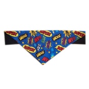 Zukie Style - Comic Pow Slogan Dog & Cat Bandana - Blue