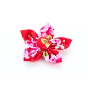 Pet Pooch Boutique - Red Vintage Flower Collar Accessory