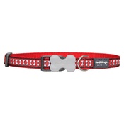 Red Dingo - Bones Reflective Dog Collar - Red
