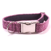 My McDawg - Lilac Herringbone Harris Tweed Dog Collar