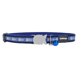 Fish Bone Blue Cat Collar