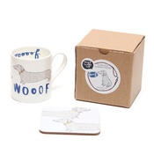 New House Textiles - Wooof Mug and Coaster Gift Set
