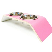 Lola and Daisy - Pink & White Designer Pet Feeder