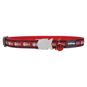 Fish Bone Red Cat Collar