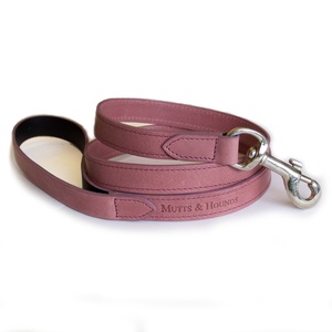 Heather Leather Dog Lead - Pastel Pink
