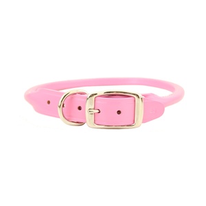 Rolled Leather Dog Collar – Pink