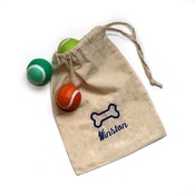 PetsPyjamas Personalised Doggy Canvas Bag and Ball set