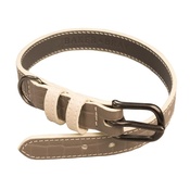 Baker & Bray - Paris Croc Leather Dog Collar – Steeple Grey & Stone