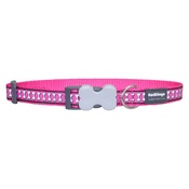 Red Dingo - Bones Reflective Dog Collar - Hot Pink