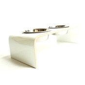 Lola and Daisy - White Raised Dog Bowl Holder
