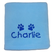 My Posh Paws - Personalised Fleece Puppy Blanket - Pale Blue