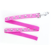 Pet Pooch Boutique - Skulls Dog Lead - Pink 1" Width