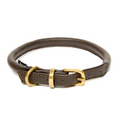 Dogs & Horses - Brown Rolled Leather Dog Collar
