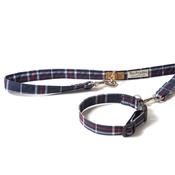 PetsPyjamas - Pawditch Blue Check Dog Collar