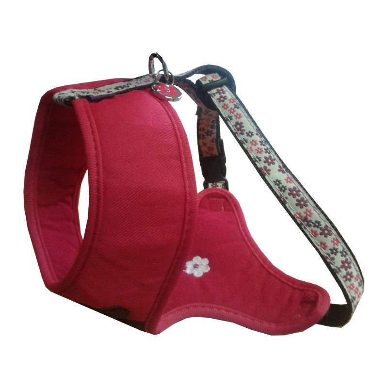 Flower T Shirt Harness Red PetsPyjamas