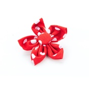 Pet Pooch Boutique - Red Polka Dot Flower Collar Accessory