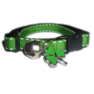 Irish Green Shamrock Cat Collar With Charm