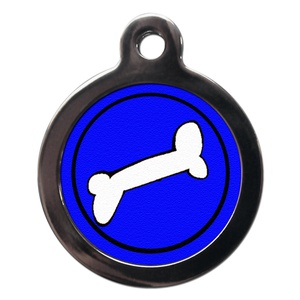 Bone Pet ID Tag - Blue