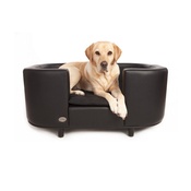 Sky Pet Products - Hampton Leather Pet Bed - Moonlight Black